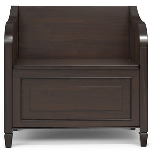 English Elm Connaught Compact Entryway Storage Bench - Timeless Solid Wood Design With Hidden Compartment B136P203425