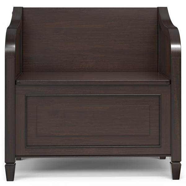 English Elm Connaught Compact Entryway Storage Bench - Timeless Solid Wood Design With Hidden Compartment B136P203425