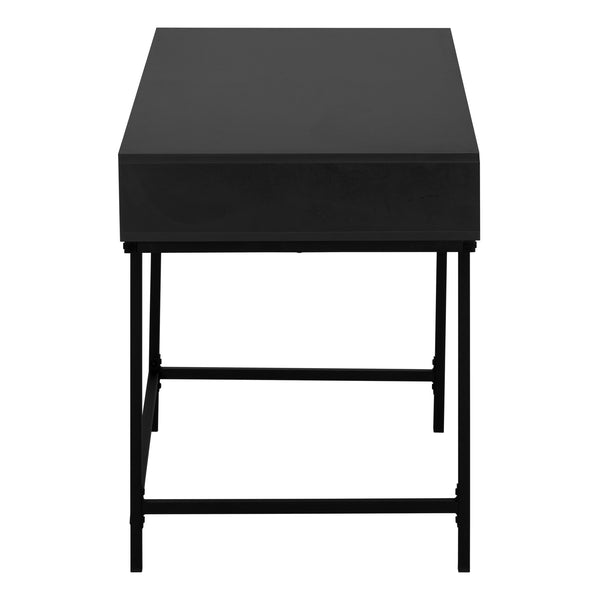 English Elm Computer Desk For Home Office - Modern Black Laminate & Metal, Space-Saving With Storage Drawers B2710P219842