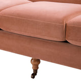 English Elm Alana Lawson Three-Cushion Tightback Sofa, Peach Orange Velvet