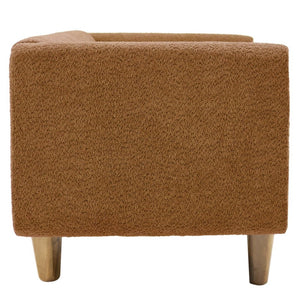 English Elm Modern Boucle Three Seat Sofa with Rubberwood Legs Pocket Spring Support Living Room Orange N763P403678G