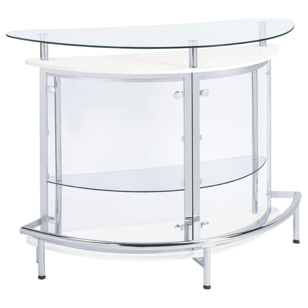 English Elm Strick & Bolton Matte Black Open Shelf Bar Cabinet with Glass Top for Modern Interiors B062P328721