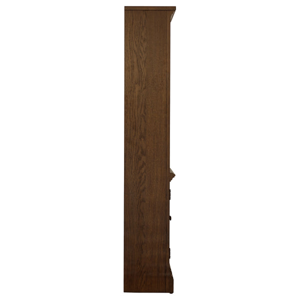 English Elm Stigham Burnished Oak Bookcase with 5-Tier Shelves, 3 Adjustable, 2-Door Cabinet & Wire Management B062P357844