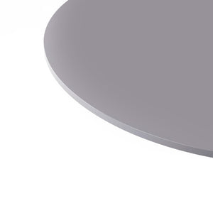 English Elm 31.5" Round Mdf Pedestal Dining Table Mid-century Modern Sculpted Base Seats Four Grey W234P405191