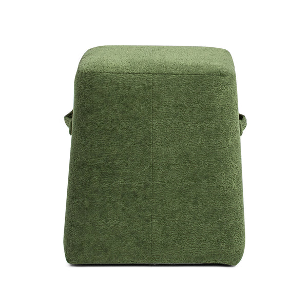 English Elm Jennifer Taylor Home - Oliver 16" Tapered Square Upholstered Ottoman - Compact Fleece Pouf, Modern Footrest & Seat (16") Green B2719P269260