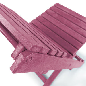 English Elm Coastal Bay Recycled Hdpe Folding Bistro Chair for Patio and Balcony Use Burgundy B2745P409665