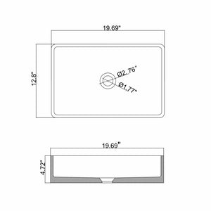 English Elm 19.68'' Rectangular Concrete Vessel Sink Matte Gray Artisan Above Counter Bathroom W1613P368835