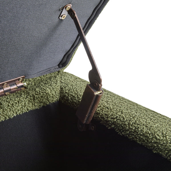 English Elm Christopher Knight Home® - Storage Ottoman Boucle Fabric Flip-Top with Birch Wood Legs, 250 lb Capacity, Compact Stylish Organizer Dark Brown,Green N779P291641G