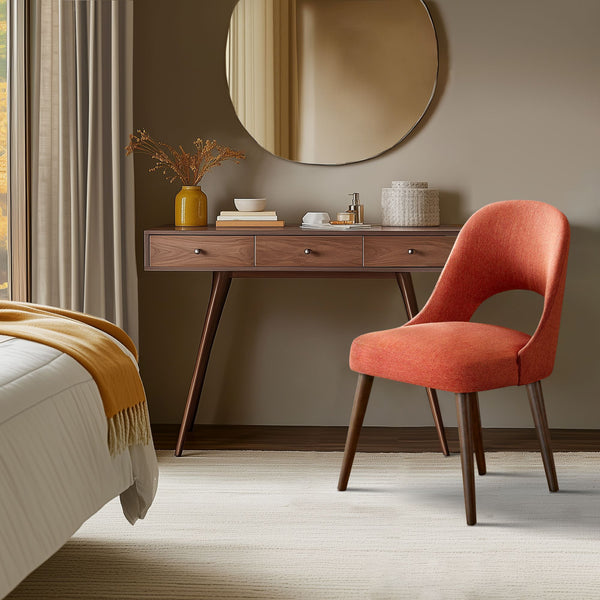 JLA Home INK+IVY - Upholstered Nola Dining Side Chairs Set of 2 – Mid-Century Cutout Back, Padded Seats, Space-Saving Elegance II100-0117