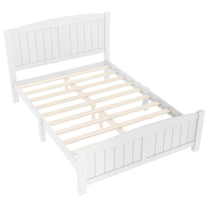 English Elm Full Metal Loft Bed with Sturdy Frame, Easy-Climb Ladder, Guardrails & Underbed Storage Space Light White W1580P374310