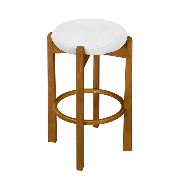 English Elm Christopher Knight Home® - Tara Stylish Wooden Barstool Set Of 2: Walnut Finish With Ivory Upholstery For Modern Spaces N775P333863W