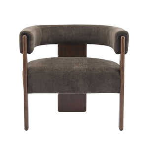 English Elm Christopher Knight Home® - Modern Velvet Upholstered Accent Arm chair with Barrel Back Design, Luxurious Velvet Comfort & Curved Legs Dark Brown,Walnut 29.5 L x 25.5 W x 14.5 H N776P205886D