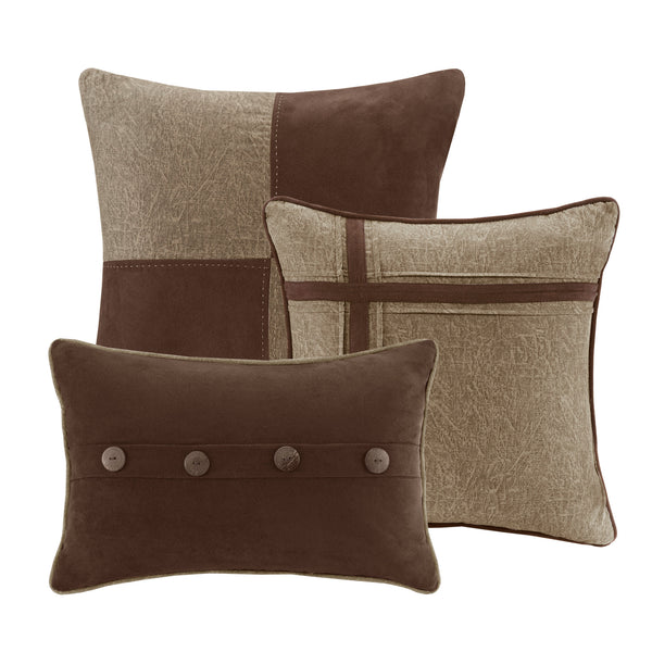 English Elm 7 Piece Faux Suede Comforter Set - Cozy Lodge-Inspired Queen Bedding With Decorative Pillows & Care B03597291