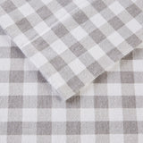 True North by Sleep Philosophy Cozy Cotton Flannel Casual Printed Sheet Set TN20-0569 Gray Herringbone Check