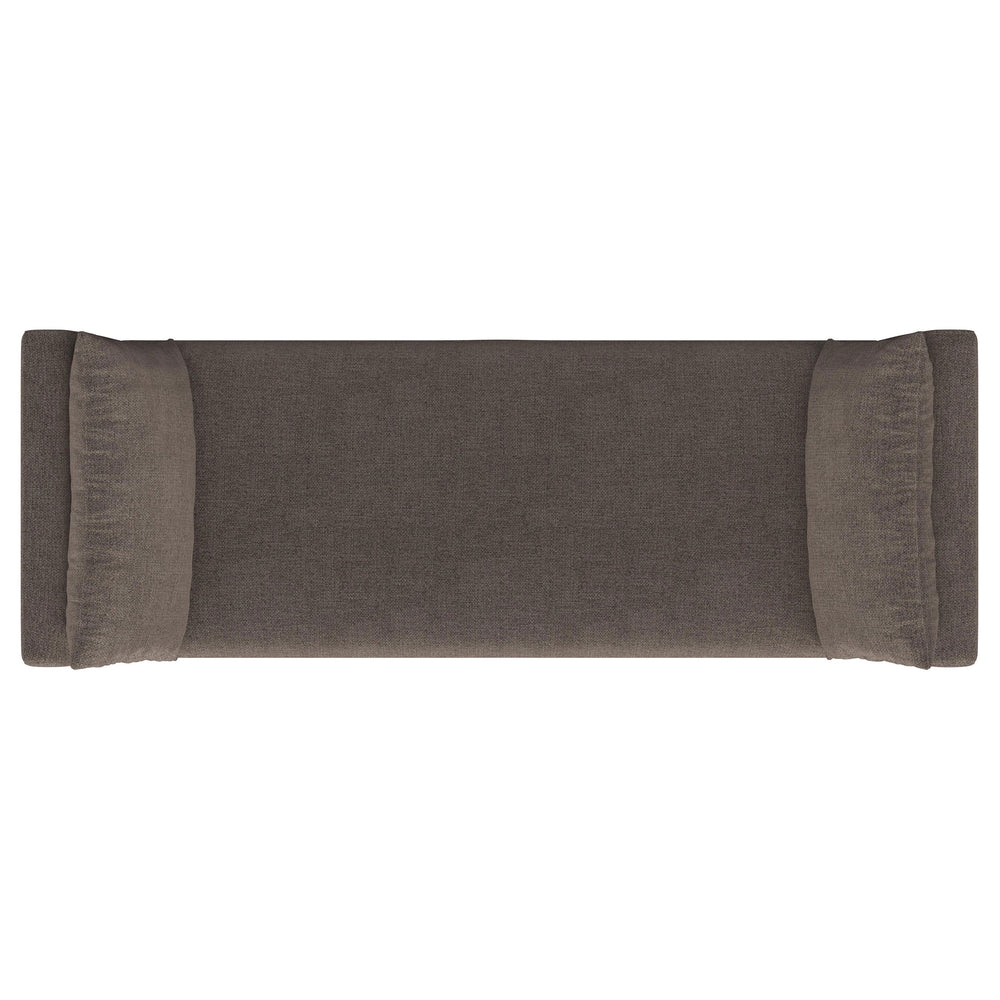 English Elm Isiah Brown Raised Arm Accent Bench with Plush Cushion & Pillows, Backless Modern Upholstered Seating B062P358468