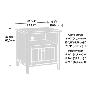 English Elm Night Stand - Stylish Gray Finish, Compact Design With Drawer & Shelf For Organized Bedroom Storage B356P402791