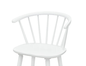 English Elm 2pc White Contemporary Counter Height Stool Chairs with Spindle Back, Ergonomic Curved Seat, Durable Wood Finish — Perfect for Islands and Bars B011P378321