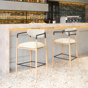 Zuo Modern Equinox Barstool - Stylish Oyster Gray & Natural Finish For Modern Hospitality Spaces & Comfort Gray 100% Polyester,Steel 110855-zuo-modern