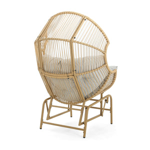 English Elm Christopher Knight Home® - Palos Outdoor Wicker Glider Chair - Light Brown, Ergonomic Comfort With Smooth Gliding Motion, Durable Design N775P191232L