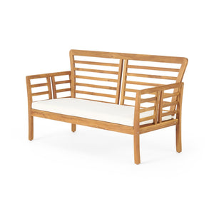 English Elm Caydon Outdoor Loveseat Solid Acacia Hardwood Open Slat Frame Patio Bench Seating 56818.00WTC
