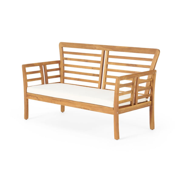 English Elm Caydon Outdoor Loveseat Solid Acacia Hardwood Open Slat Frame Patio Bench Seating 56818.00WTC
