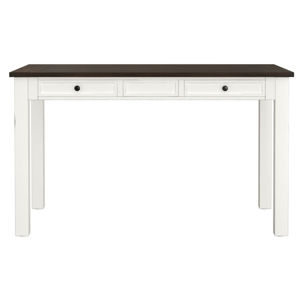 English Elm Wallace & Bay - Brown 6-Piece Gathering Dining Set in Cocoa & Milk White Finish — Durable Wood, Low-Maintenance Style B361P384464