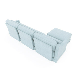 English Elm Three-Seater Chenille Sofa With Movable Ottomans - Stylish Comfort For Living Rooms & Studies W714S01207-GIGA