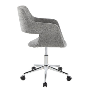 English Elm Margarite Modern Task Chair: Grey Fabric With Chrome Accents, Ergonomic Support For Home Offices B202P223908