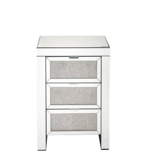 English Elm Noralie Glam Mirrored 3 Drawer Accent Table with Faux Diamond Acrylic Inlay B2726P457629
