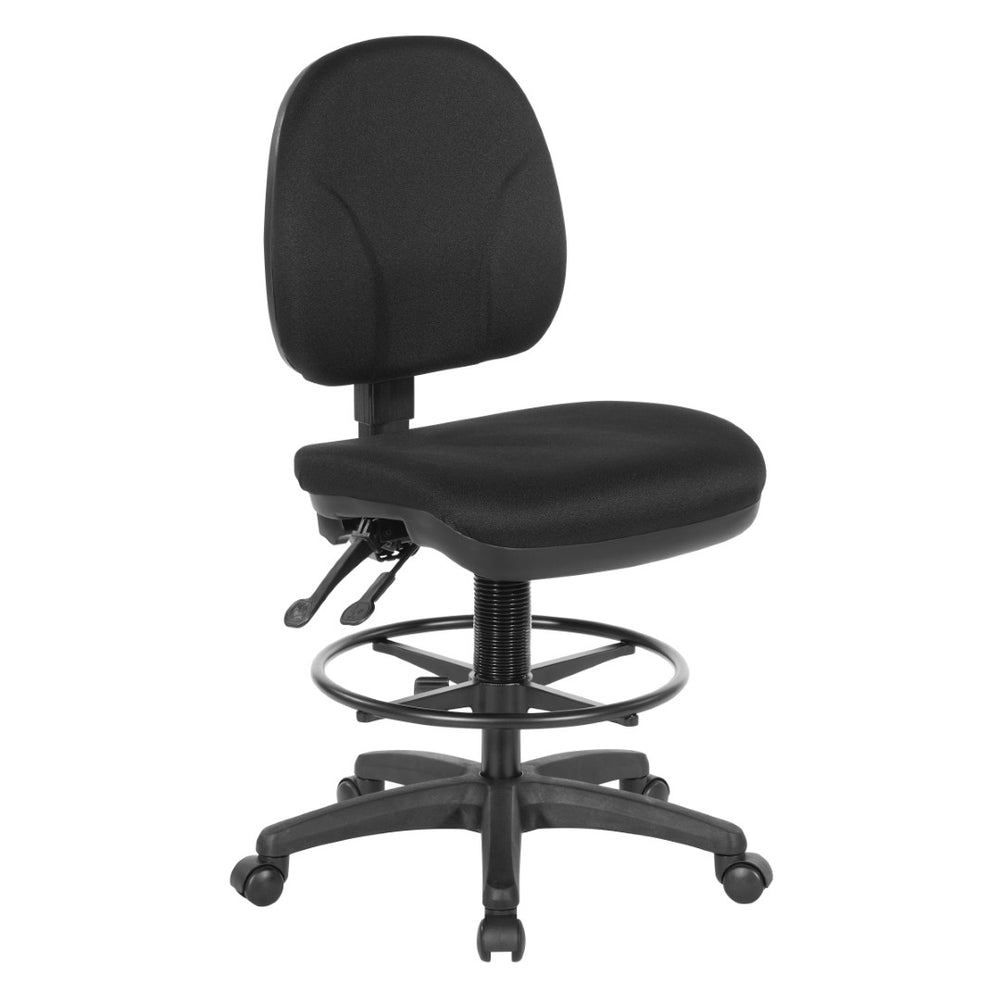 OSP Home Furnishings Deluxe Ergonomic Drafting Chair with Lumbar Support for Sit Stand Desk Setups DC940-231