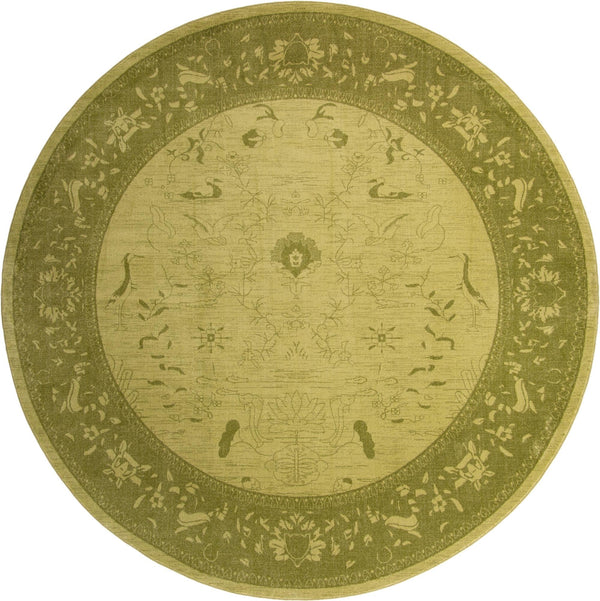 Unique Loom La Jolla Floral Machine Made Floral Rug Light Green, Green/Light Green 12' 2" x 12' 2"