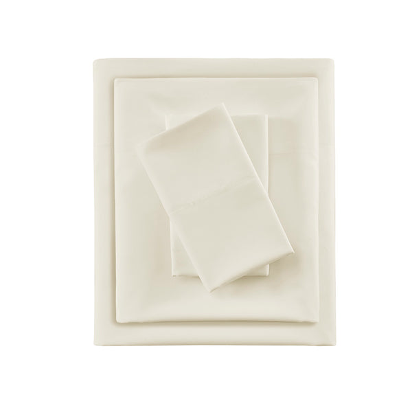 JLA Home Sleep Philosophy - Sheet Smart Cool Microfiber Sheet Set - Cooling, Moisture-Wicking, OEKO-TEX Certified Comfort for Hot Sleepers Ivory SHET20-978