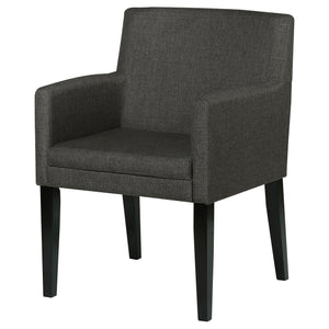 English Elm Yorkshire Grey Upholstered Dining Arm Chair Set of 2 — Mid-Century Charcoal Comfort, Cushioned Arms, Versatile B062P375414