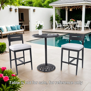 English Elm Modern 2Pc Bar Stools Set - Stylish Aluminum Patio Chairs With Ergonomic Design & Sunbrella Cushions W1886P300268