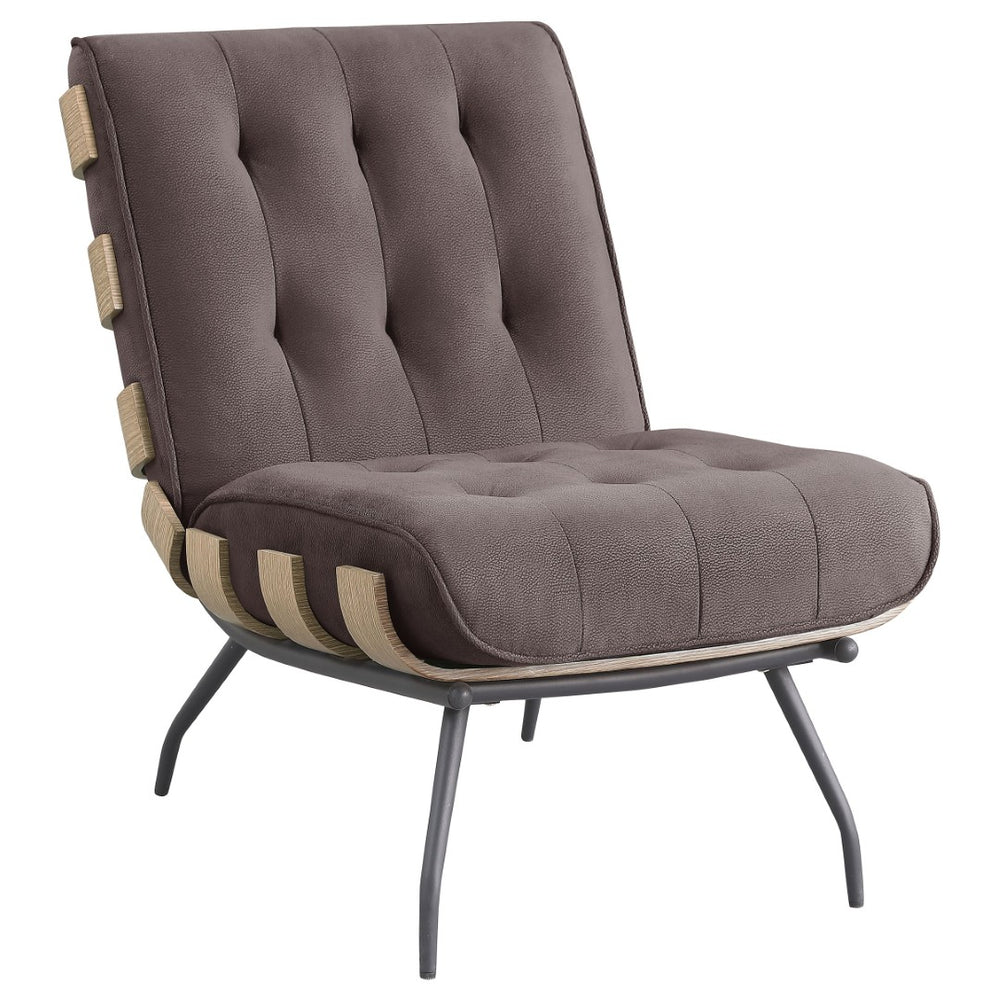 English Elm Staten Tufted Armless Chair Striped Fabric Upholstery with Pocket Coil Seating B062P440077