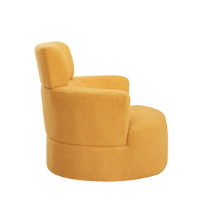 English Elm 360° Swivel Chair - Cozy Upholstered Accent Barrel Chair With Adjustable Headrest For Home & Office N719P272676L