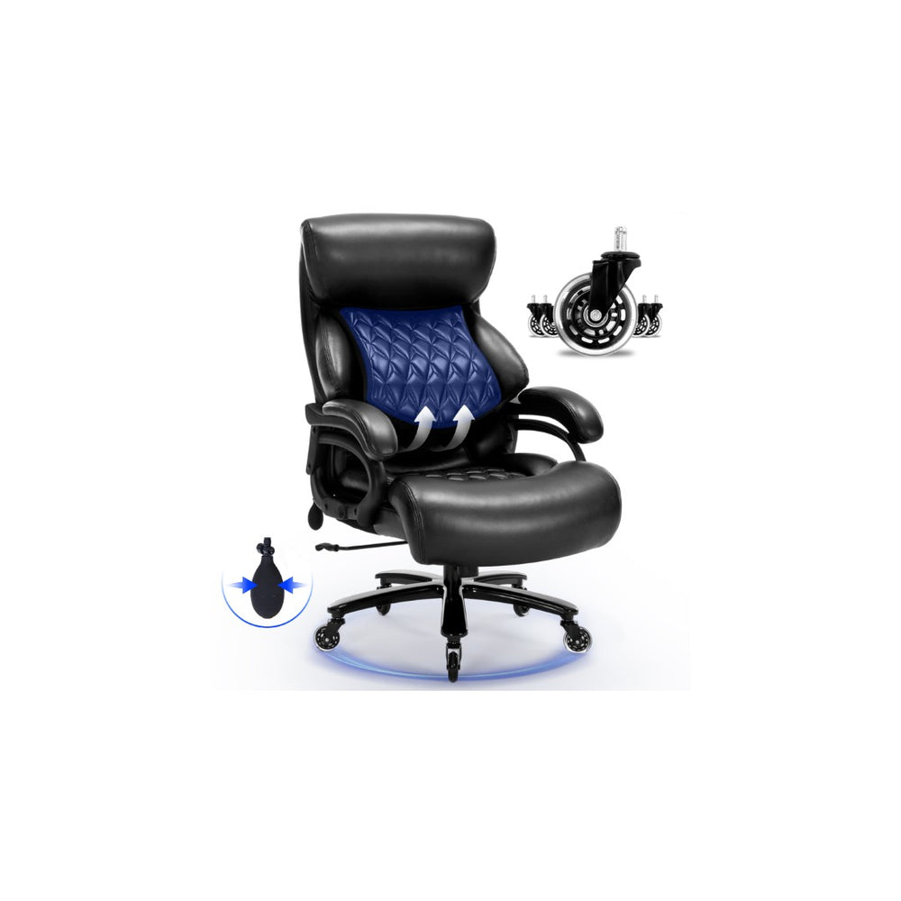 English Elm 600lbs Heavy Duty Executive Chair Pocket Spring Cushion Ergonomic Big Tall Support W5201P423401