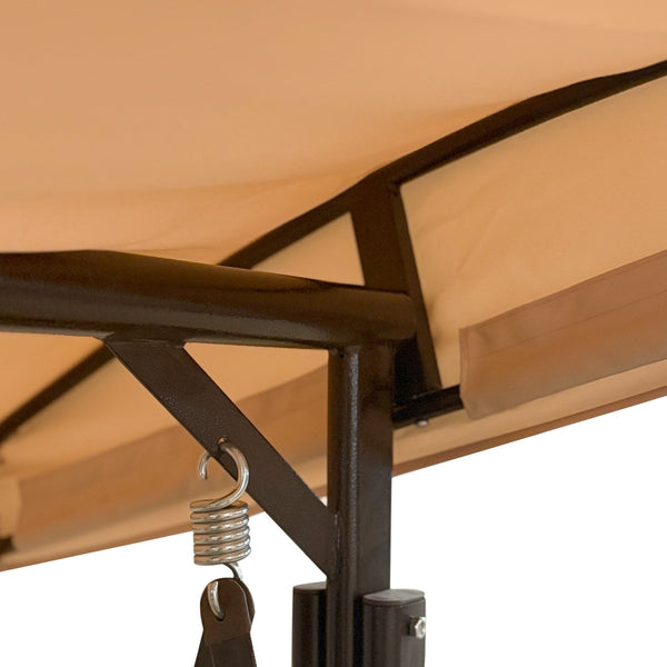 English Elm Garden Replacement Canopy Top for GT Porch Swing Model GCS00229C UV Resistant Polyester Cover, Retractable Shade Compatible with 12x9ft Pergola Frame Beige W419P329179