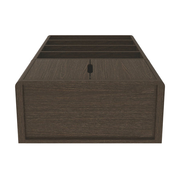 English Elm Rivington 40" Bookcase Cabinet with Soft-Close Doors, 4 Open Shelves, Adjustable Storage Appeal Walnut B365S00019