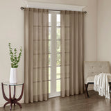 Madison Park Harper Modern/Contemporary Solid Crushed Curtain Panel Pair MP40-4502 Taupe