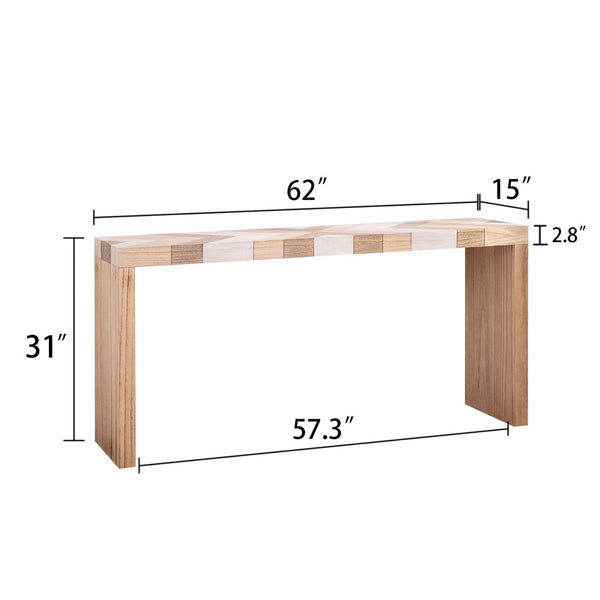 English Elm Modern Chevron Wood Console Table 62 Inch Entryway Sofa Accent for Any Room W2729P356958