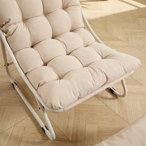 English Elm Patio Sling Lounge Chair with Ottoman Steel Frame Cushioned Indoor Outdoor Seat W640P443420