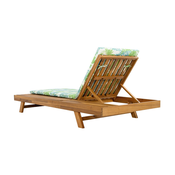 English Elm Christopher Knight Home® - Lounge Chaise Set - Acacia Wood With Water-Resistant Cushions, 4-Position Recline & Stylish Design N770P253442T_N770P253018L