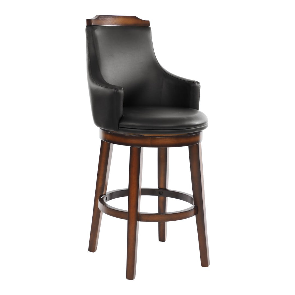 English Elm Swivel Pub Counter Chairs Set of 2 Faux Leather Oak Frame Bar Height Seating B011P321298