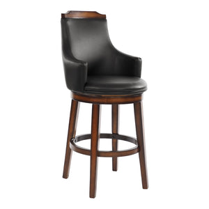 English Elm Swivel Pub Counter Chairs Set of 2 Faux Leather Oak Frame Bar Height Seating B011P321298