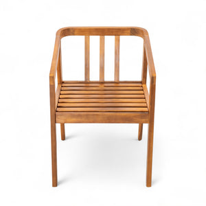 English Elm Christopher Knight Home® - Acacia Solid Acacia Wood Outdoor Dining Chairs Set of 2 with Beige Weather-Resistant Cushions, Natural Finish N776P286347B