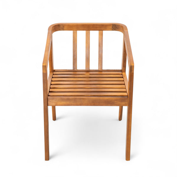 English Elm Christopher Knight Home® - Acacia Solid Acacia Wood Outdoor Dining Chairs Set of 2 with Beige Weather-Resistant Cushions, Natural Finish N776P286347B