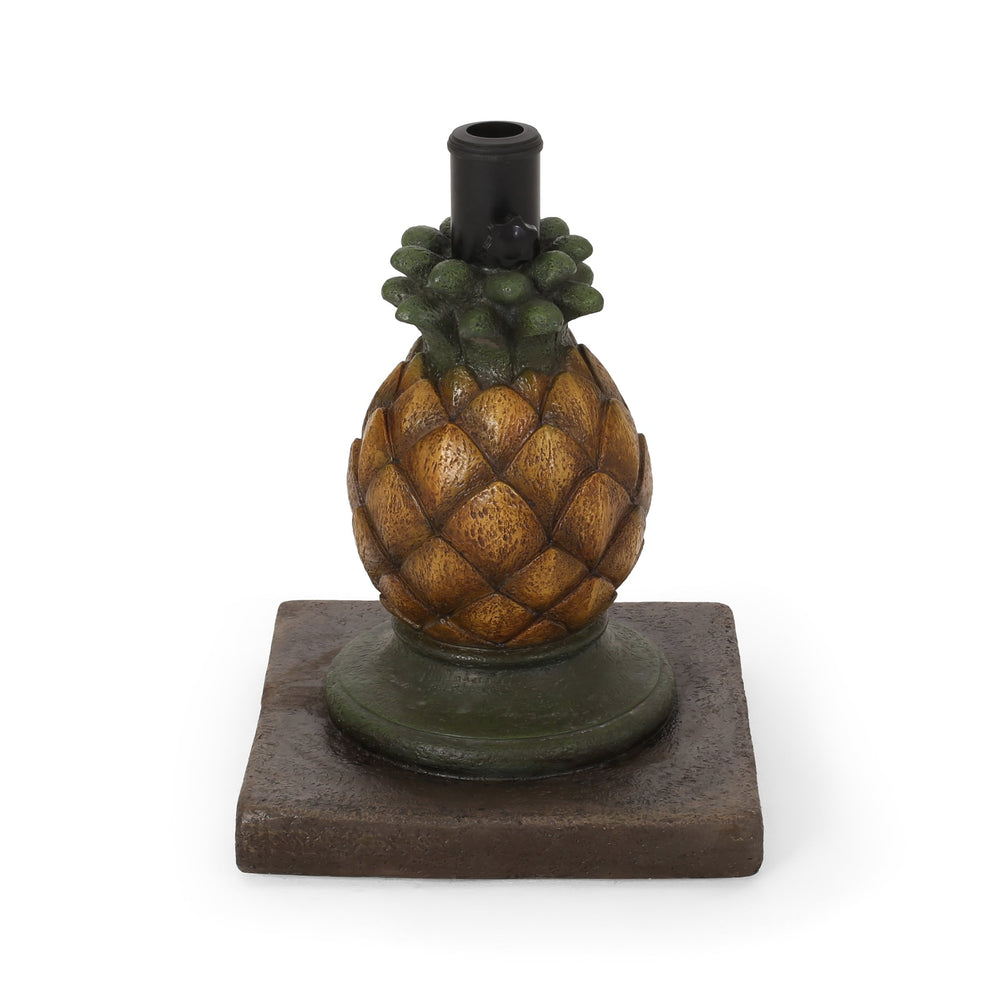 English Elm Christopher Knight Home® - PINEAPPLE Concrete Umbrella Base in Sunny Yellow — Heavy 21.75" x 17.5" Decorative Outdoor Stand 67768.00YLW