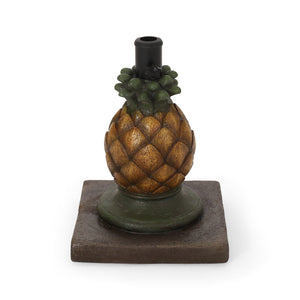 English Elm Christopher Knight Home® - PINEAPPLE Concrete Umbrella Base in Sunny Yellow — Heavy 21.75" x 17.5" Decorative Outdoor Stand 67768.00YLW