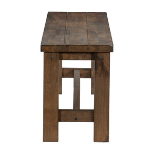 English Elm Classic Solid Rubberwood 6 Piece Dining Set with Burnished Brown Farmhouse Appeal B011S01529
